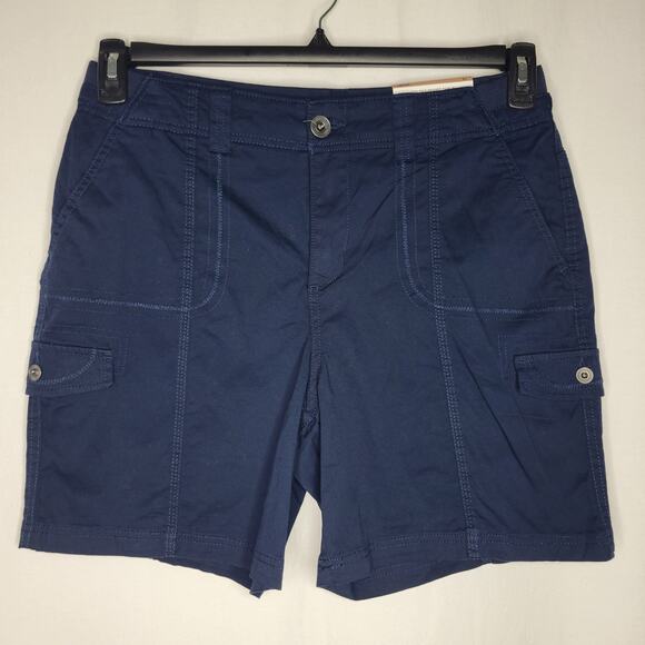 Style & Co Mid-Rise Comfort-Waist Cargo Shorts Industrial Blue NWT Size 12 - Picture 2 of 7